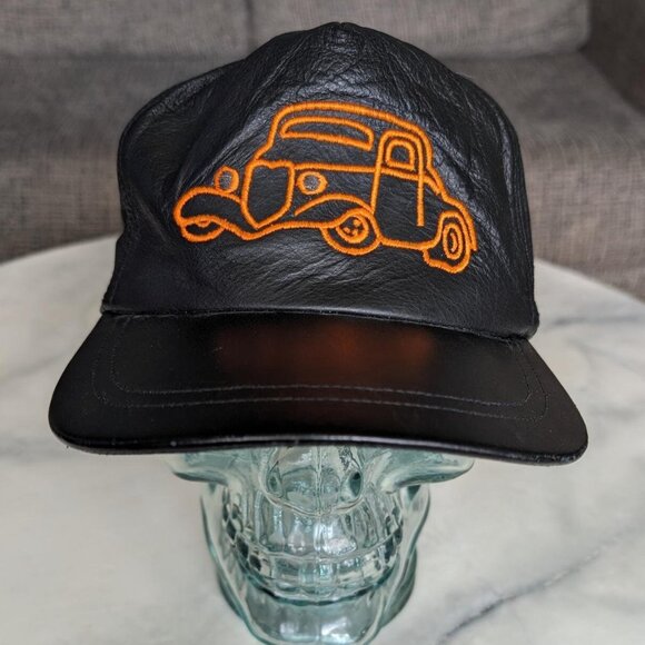 Vintage Leather Hot Rod Hat - Picture 2 of 6